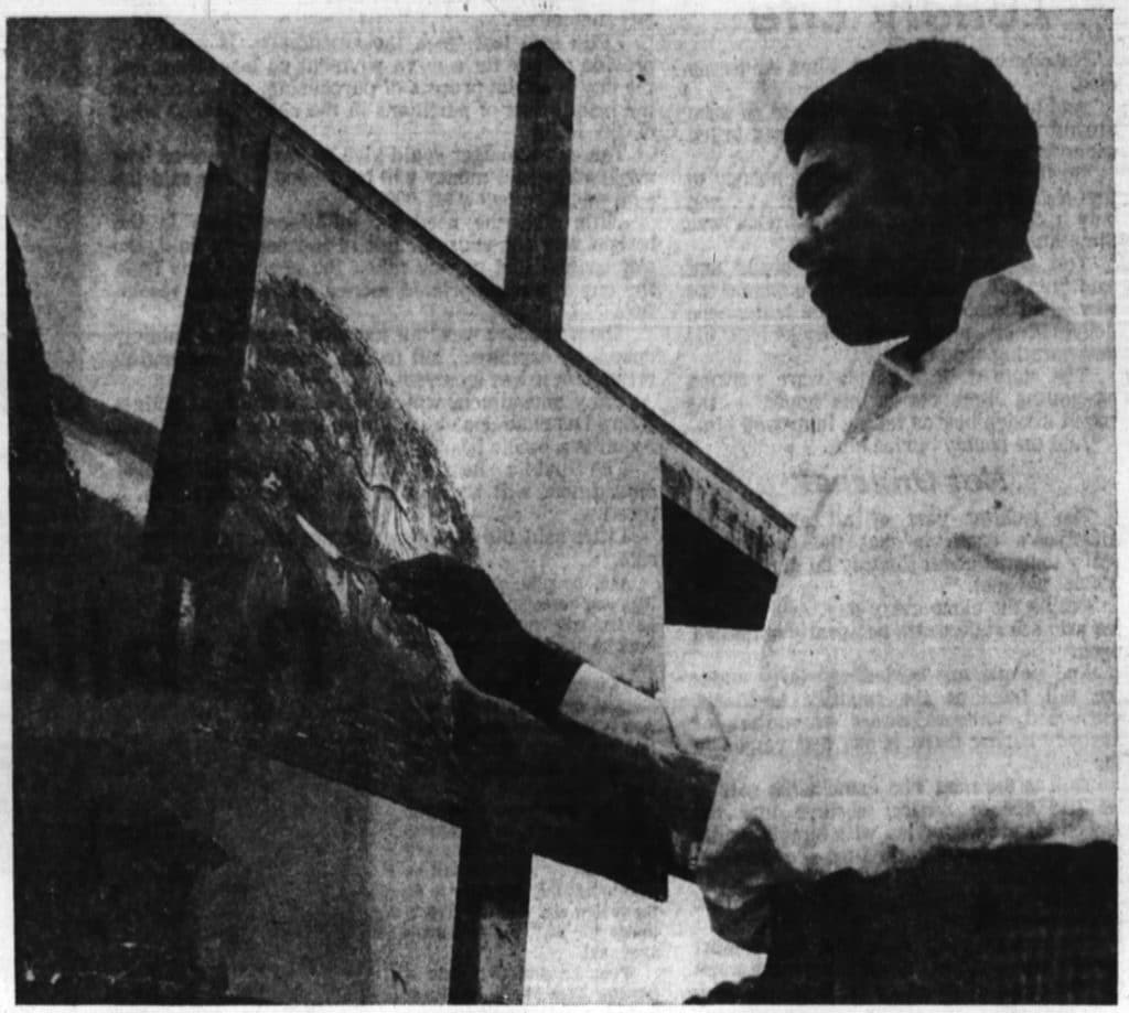 Al Black highwaymen artist painting, Florida Today, 1974